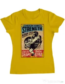 Tricou ADLER dama Health and strength Galben