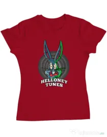 Tricou ADLER dama Helloney tunes Rosu