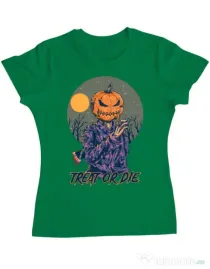Tricou ADLER dama Treat or die Verde mediu