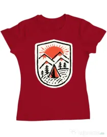 Tricou ADLER dama Sunset camp Rosu