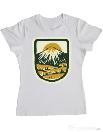Tricou ADLER dama Hand drawn mountains Alb
