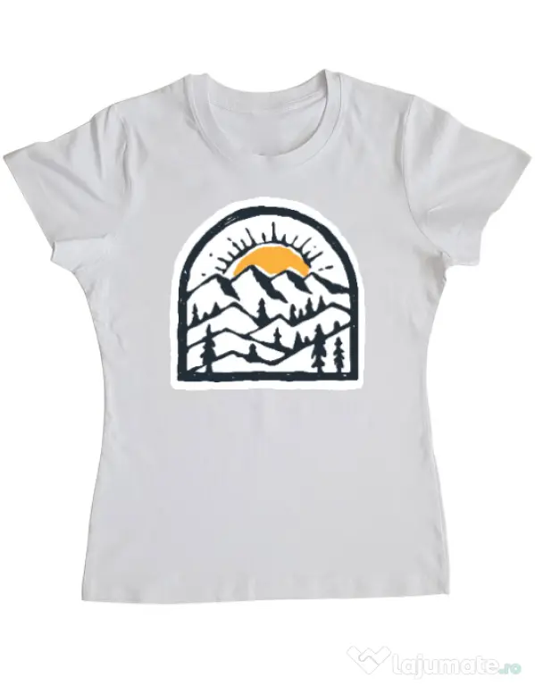 Tricou ADLER dama Mountain beauty Alb