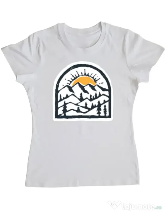 Tricou ADLER dama Mountain beauty Alb