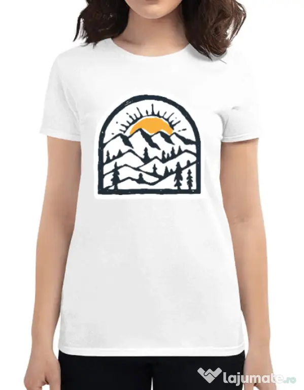 Tricou ADLER dama Mountain beauty Alb