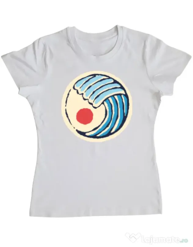 Tricou ADLER dama Great wave Alb