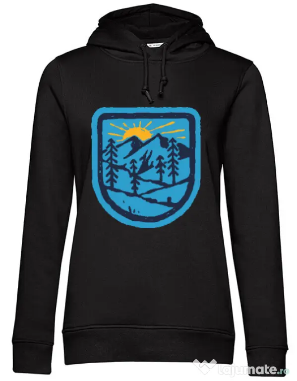 Hoodie dama cu gluga Great nature Negru