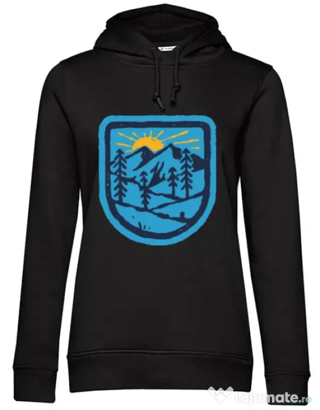 Hoodie dama cu gluga Great nature Negru