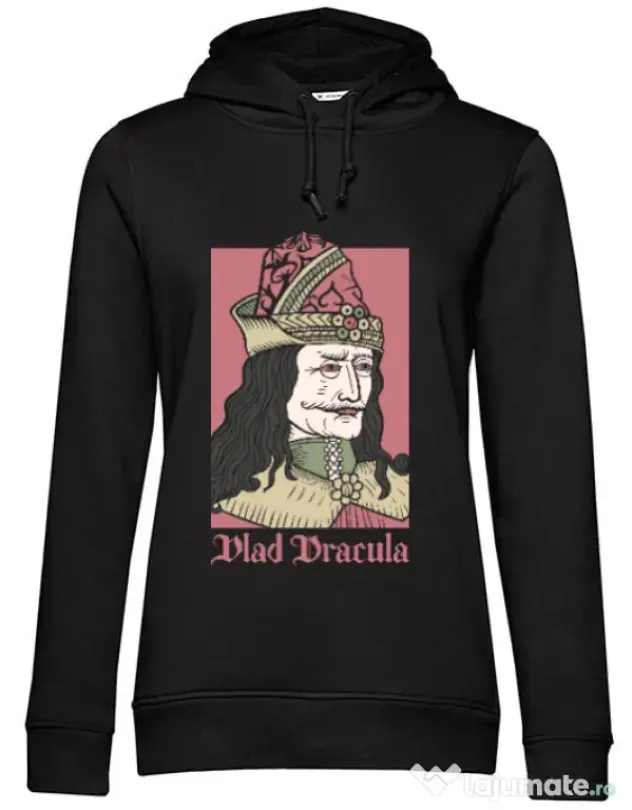 Hoodie dama cu gluga Vlad Dracula Negru