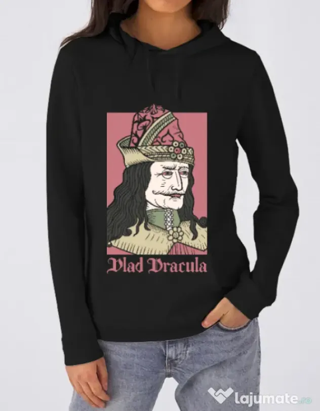 Hoodie dama cu gluga Vlad Dracula Negru