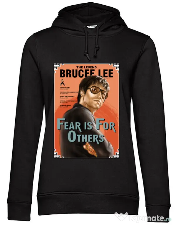 Hoodie dama cu gluga Fear is for others Negru