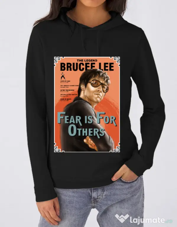 Hoodie dama cu gluga Fear is for others Negru