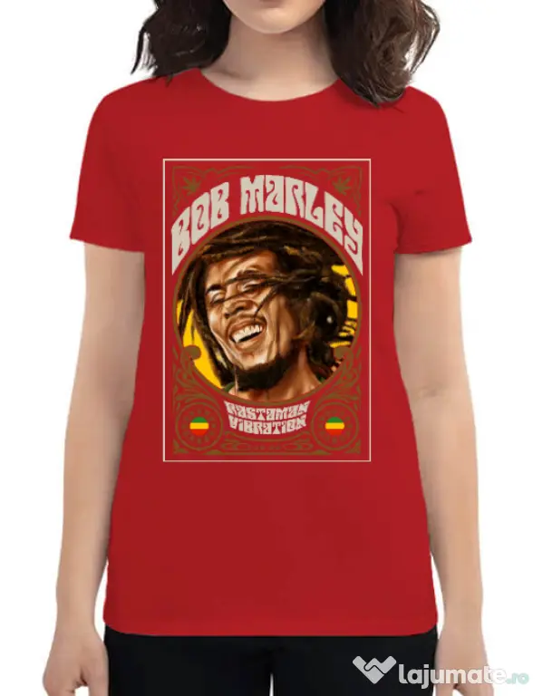 Tricou ADLER dama Rasta man Rosu