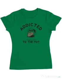 Tricou ADLER dama Addicted to the pot Verde mediu