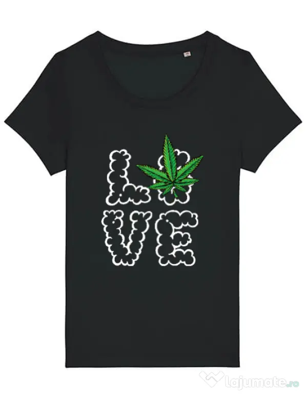 Tricou STANLEY STELLA dama Love weed Negru