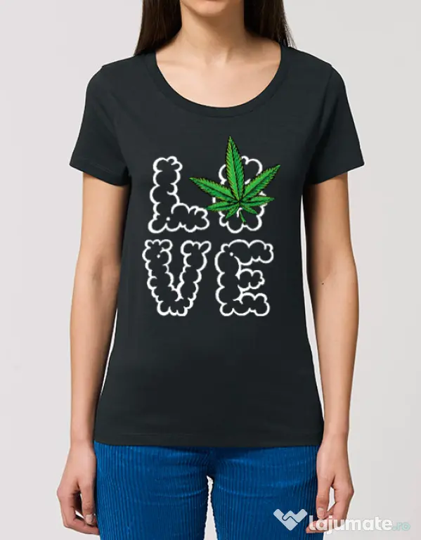 Tricou STANLEY STELLA dama Love weed Negru