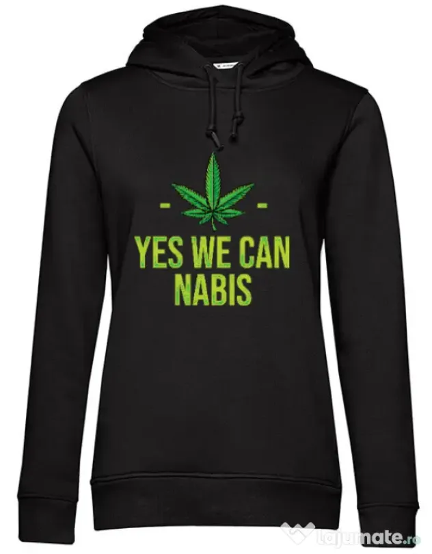 Hoodie dama cu gluga We can Negru