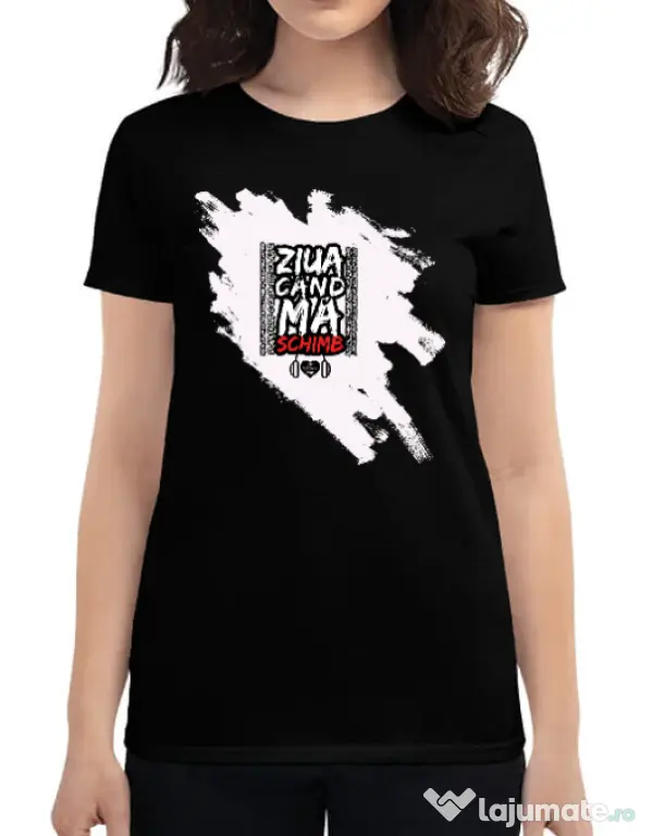 Tricou ADLER dama ZIUA CAND MA SCHIMB - Adi Morosanu Negru