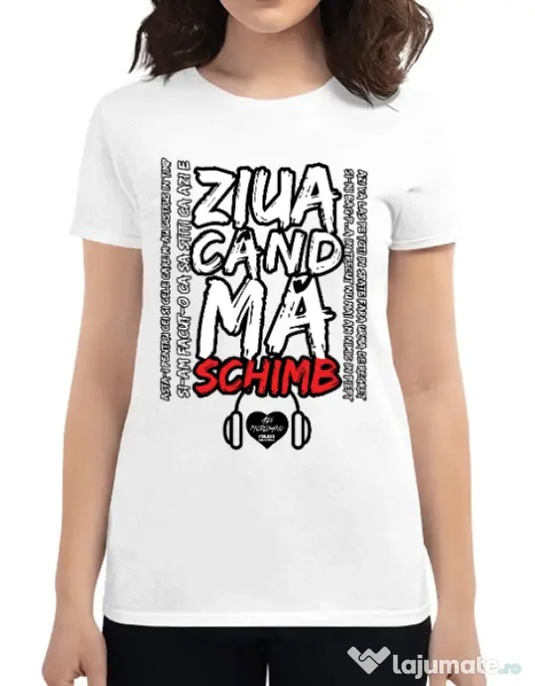 Tricou ADLER dama ziua cand ma schimb Alb