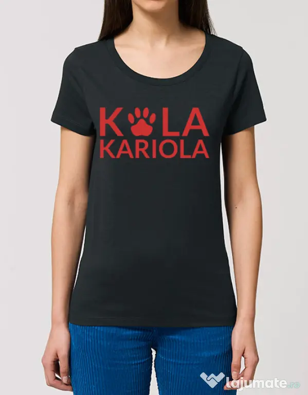 Tricou STANLEY STELLA dama Logo Kola Rosu Negru