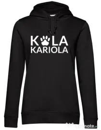 Hanorac dama cu gluga Logo Kola Alb Negru