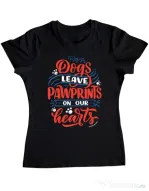 Tricou personalizat dama Dogs leave pawprints Negru