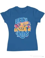 Tricou personalizat dama Custom design Albastru azuriu