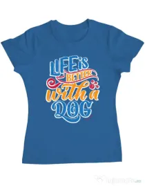 Tricou personalizat dama Custom design Albastru azuriu