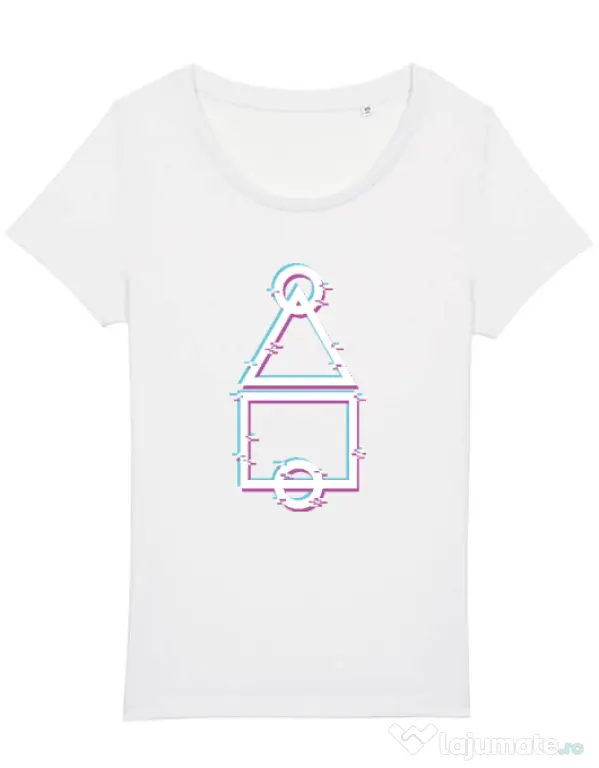 Tricou STANLEY STELLA dama Glitch Squid Game Alb