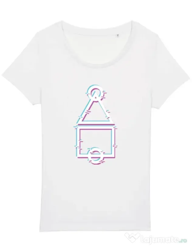 Tricou STANLEY STELLA dama Glitch Squid Game Alb
