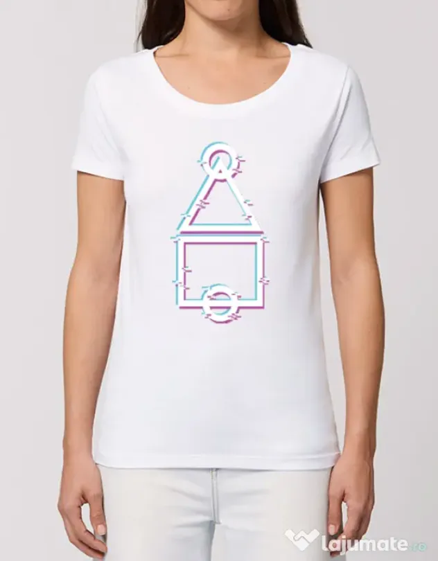 Tricou STANLEY STELLA dama Glitch Squid Game Alb
