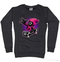 Bluza personalizata dama Squid Boy Negru melanj