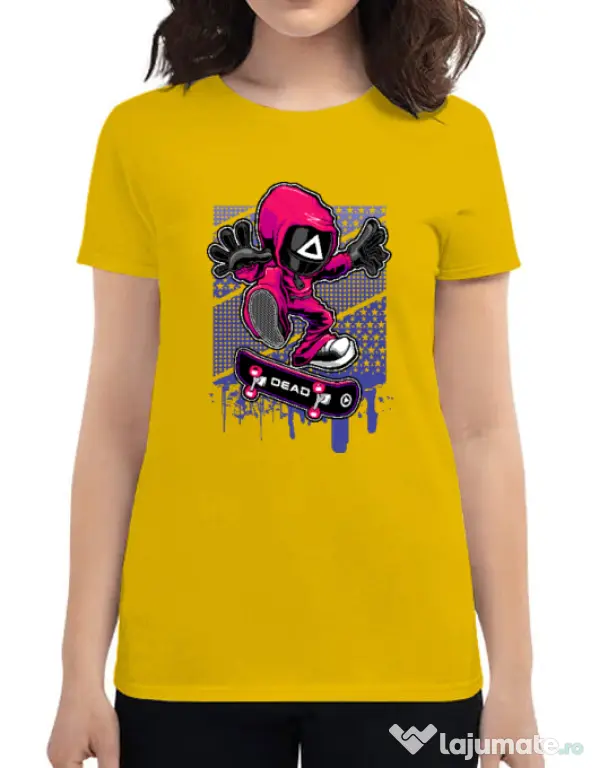 Tricou personalizat dama Squid Game 3 Galben