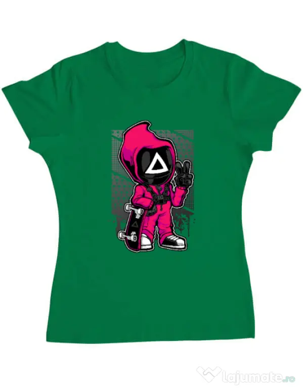 Tricou personalizat dama Squid Game 4 Verde mediu