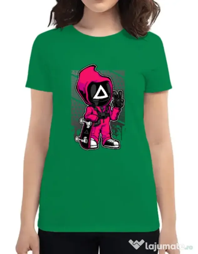 Tricou personalizat dama Squid Game 4 Verde mediu