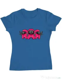 Tricou personalizat dama Squid Squad Albastru azuriu