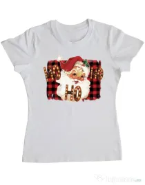 Tricou personalizat dama Ho Ho Ho! Alb