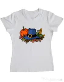 Tricou personalizat dama Thank Giving Alb