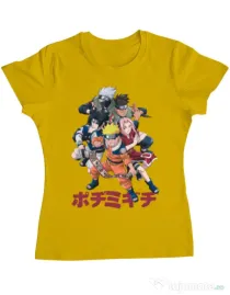 Tricou personalizat dama Naruto Ninja Team Galben