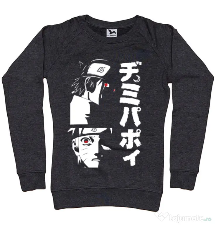 Bluza personalizata dama Otaku Scream Negru melanj