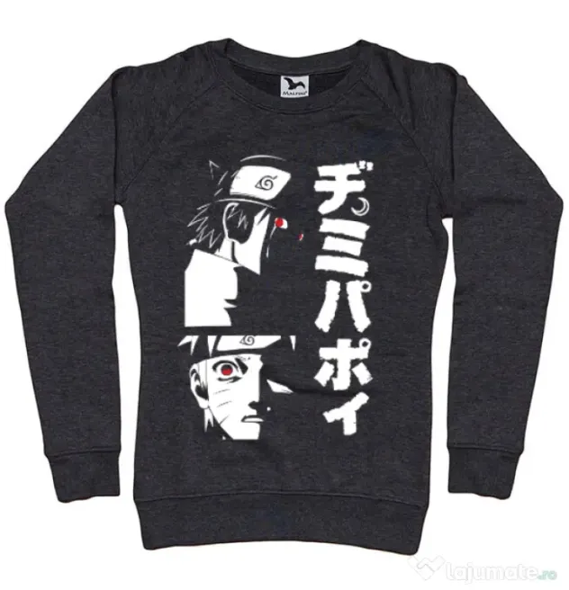 Bluza personalizata dama Otaku Scream Negru melanj