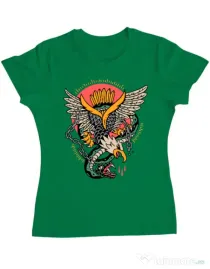 Tricou personalizat dama Tattoo Fighting Verde mediu
