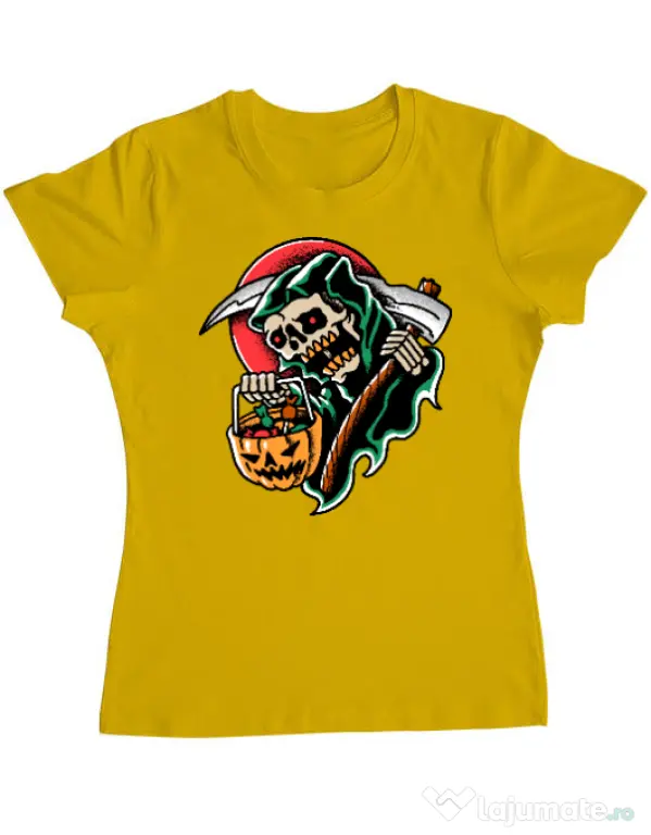 Tricou personalizat dama It's Halloween Time Galben