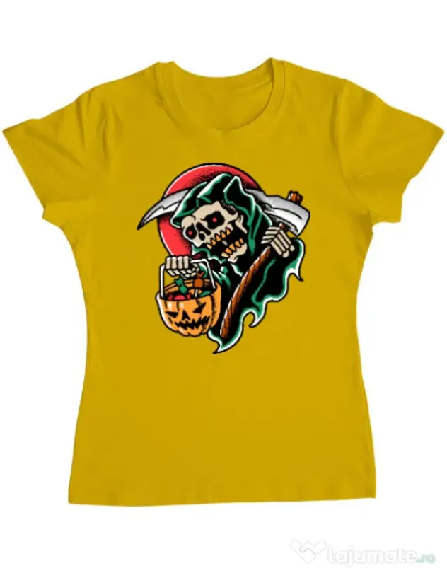 Tricou personalizat dama It's Halloween Time Galben