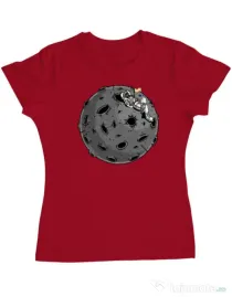 Tricou personalizat dama Chill Astronaut Rosu