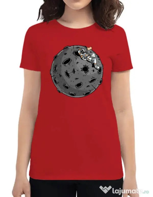 Tricou personalizat dama Chill Astronaut Rosu