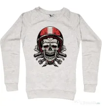 Bluza personalizata dama Skull Biker Migdala melanj