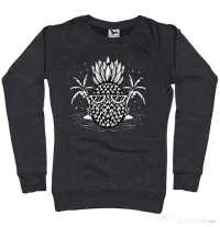 Bluza personalizata dama Pineapple Summer Negru melanj