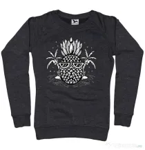 Bluza personalizata dama Pineapple Summer Negru melanj