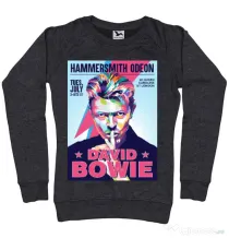 Bluza personalizata dama David Bowie Negru melanj