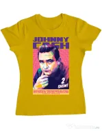 Tricou personalizat dama Johnny Cash Galben